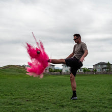 Load image into Gallery viewer, pink poof! powder football kit for gender reveal surprise party