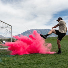 Load image into Gallery viewer, poof! pink powder cloud with gender reveal soccer ball