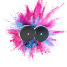 Load image into Gallery viewer, pink and blue powder filled hockey pucks
