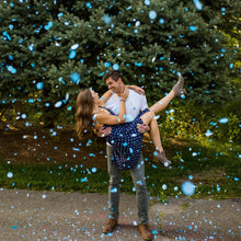 Load image into Gallery viewer, blue confetti popper for boy gender reveal party