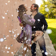 Load image into Gallery viewer, silver confetti gender reveal party popper