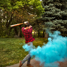 Load image into Gallery viewer, blue gender reveal baseball gender reveal sports boy blue color powder poof!