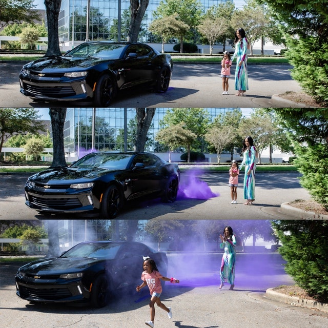 Black Out Gender Reveal Color Powder Burnout for Cars - 1 LB Blue & 1 LB  Pink