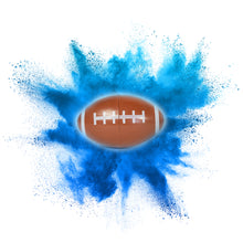 Load image into Gallery viewer, blue powder football for gender reveal celebration
