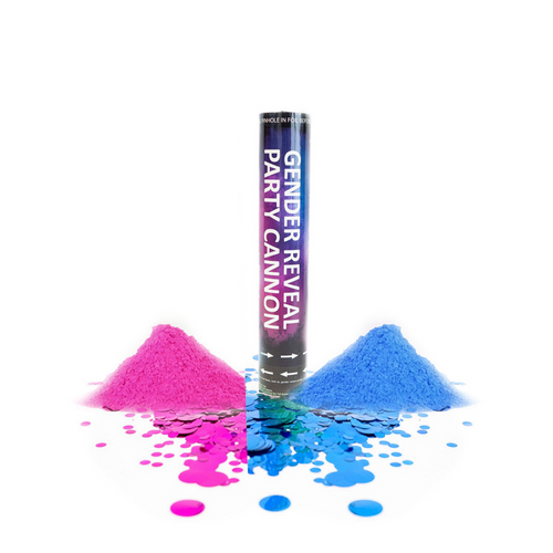 mixed powder and confetti gender reveal cannon