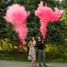 Load image into Gallery viewer, discreet pink gender reveal powder smoke cannon 
