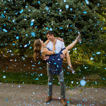Load image into Gallery viewer, blue confetti popper for boy gender reveal party
