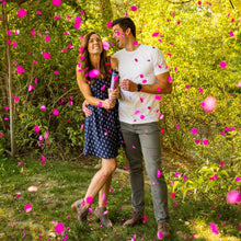 Load image into Gallery viewer, pink gender reveal biodegradable confetti cannon
