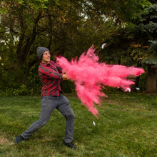 Load image into Gallery viewer, pink gender reveal sports baseball its a girl pink color powder discreet surprise!
