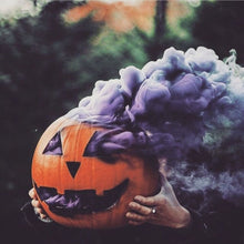 Load image into Gallery viewer, purple wick activated smoke bomb for smoking pumpkins
