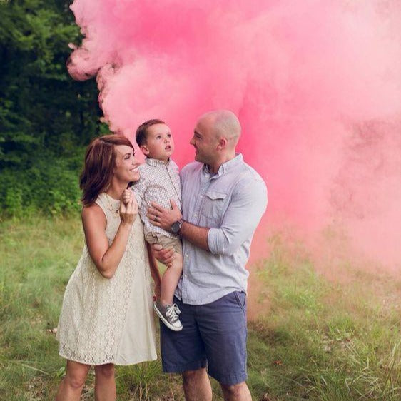 pink smoke bomb for gender announcement 